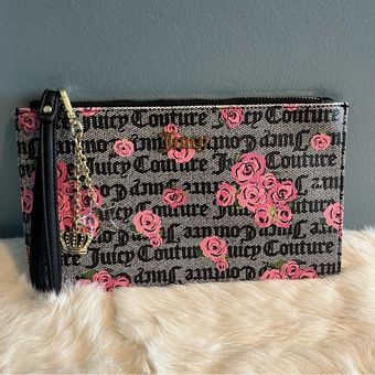 Juicy Couture Pink Bloom Envelope Clutch Bag Wristlet 32 New