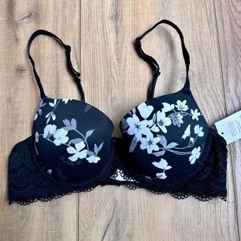 Auden Bra 36B Teal Floral Lace Womens Lingerie Racerback Push Up Size  undefined - $17 - From Alexis