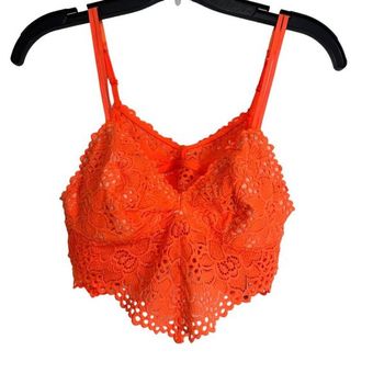 Aerie Women's Neon Orange Bralette Festival Style Size Medium