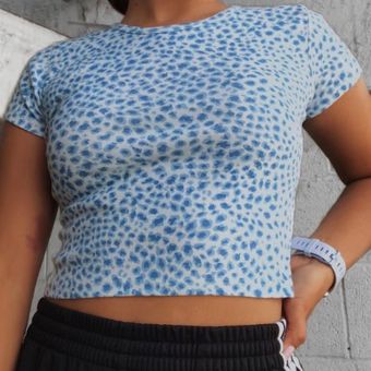 Brandy Melville Blue Cheetah Ashlyn Top - $25 (97% Off Retail