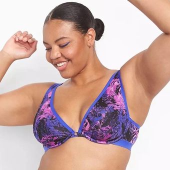 Lane Bryant Cacique Marble Mesh Unlined High Apex Underwire