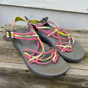 Chacos Chaco ZX3 pink yellow triple strap sandals Size 10 54