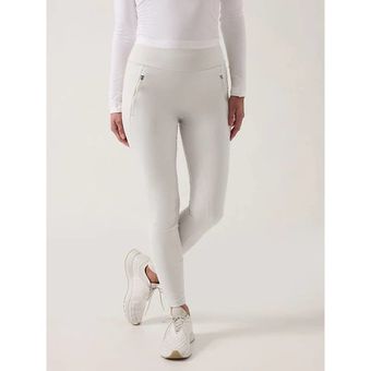 Athleta Peak Hybrid Fleece Tight in Birch Grey Fitted High Waisted