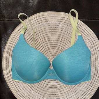 Victoria's Secret Padded Perfect Coverage Blue Bra Size 32DD
