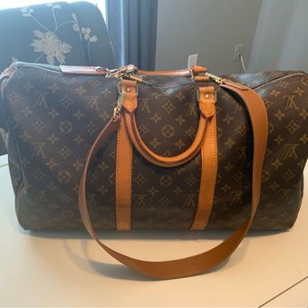 Louis Vuitton Keepall 50 Travel Bag Strap Tag Lock and Key Vintage 852SD -  $699 - From Rebekah