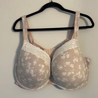 Cacique Lightly Lined Full Coverage Bra Sz 46DDD Underwire pink