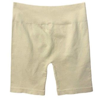 Avocado LA Ribbed seamless Ivory Cream high rise Workout Active bike Shorts  L XL Size L - $45 - From Madeline