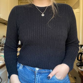 kim rogers Cotton Cable Knit Sweater 