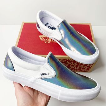 Iridescent vans store slip on