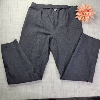 J Jill Ponte Slim Leg Pants Stretch Knit Women's Size L Gray Pull