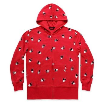 Louis Vuitton With Cute Mickey Mouse Full-Zip Hooded Fleece Sweatshirt