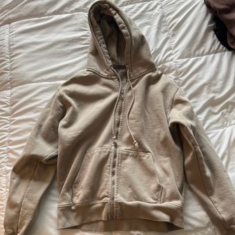 Brandy Melville cristy zip up sweatshirt/hoodie beige/tan Tan - $22 (45%  Off Retail) - From liz