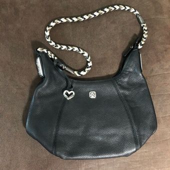 Braided Handle Hobo Black