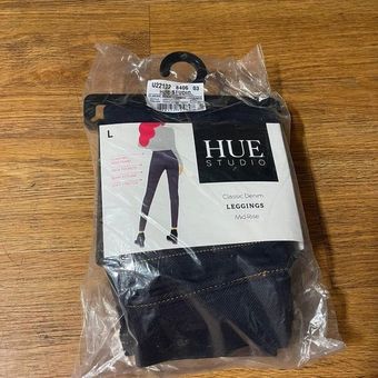 Hue Studio Jeans Mid Rise Leggings Dark Denim Size Large - $25 New