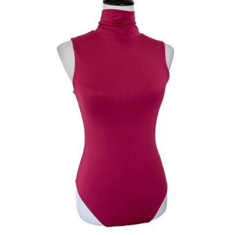 WAYF Dark Pink Fuchsia Sleeveless High Neck Bodysuit - $20 New With Tags -  From Jennifer