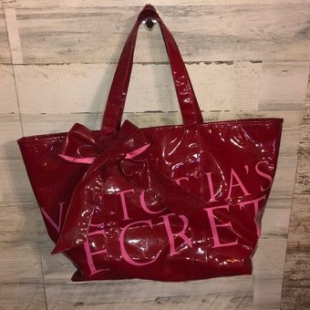 Victoria's Secret Victoria secret red and pink big bow tote bag travel bag  beach bag weekend bag - $22 - From Paydin