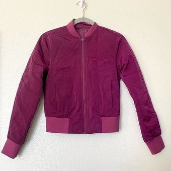 lululemon forever warm reversible quilted bomber jacket - size 4