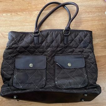 Old Navy Brown Quilted Open Top Tote Bag - $22 - From Carol