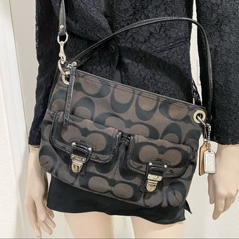 Coach Poppy 2 In 1 Crossbody With Card Case In Signature Black