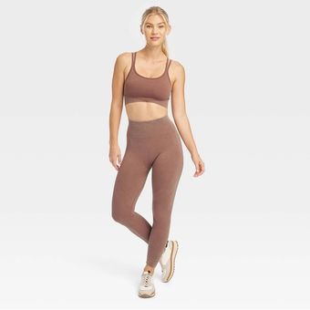 JoyLab Women's High-Rise Ribbed Seamless 7/8 Leggings - - $23