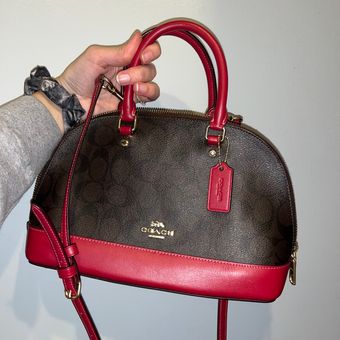 Coach Metallic Red Leather Mini Sierra 2-way Satchel