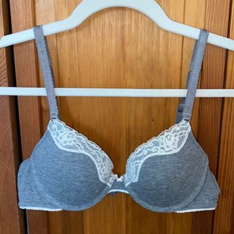 Aerie Gently Used Grey and Cream Lace Bra, Size 34A Gray - $25