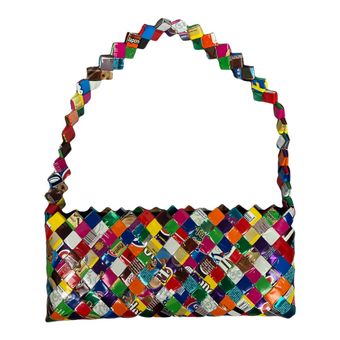 CANDY WRAPPER - Woven Shoulder Bag / Purse - Multicolor RECYCLED