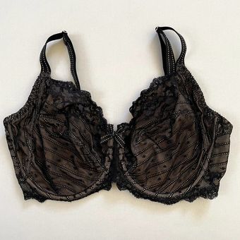 Chantelle Bra Womens 32H Black Rive Gauche Side Support Lace