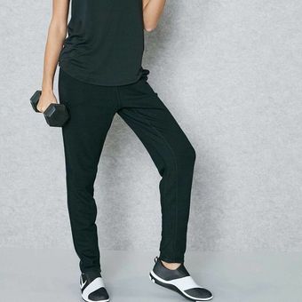 Nike Dri-Fit Black Logo Waist Fleece Pants Women's Size Extra