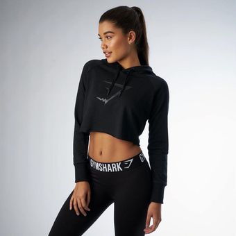 Gymshark Black Cropped Hoodie 16 55 Off Retail From Megan