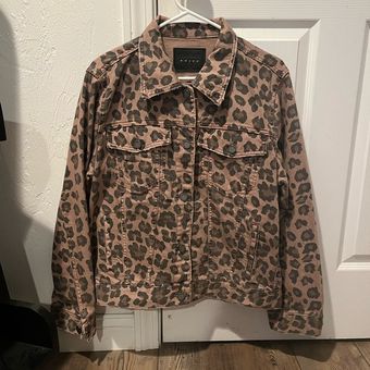 BLANK NYC Leopard Denim Jacket Size L 40 From Taylor