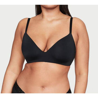 Victoria's Secret T-Shirt Lightly Lined Wireless Bra Satin Black Women 36DDD  Size undefined - $27 - From Jeannie