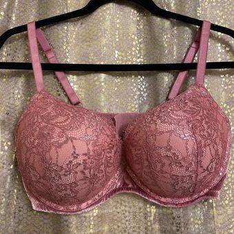 Victoria's Secret Mauve Pink Shimmery Lace Very Sexy Push Up Bra 38DD Size  undefined - $32 - From Jessica