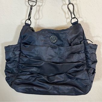 Lululemon Womens Tote Bag Athletic Yoga Gym Blue Zipper Pocket Pre Owned