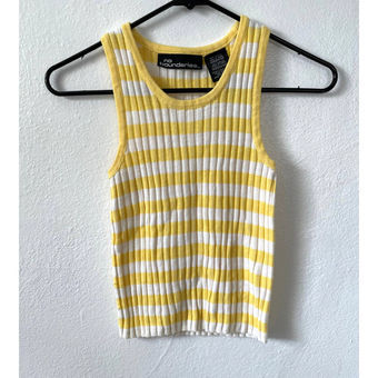 No Boundaries Y2K Pastel Yellow Stripe Sweater Tank Top Junior Size Medium  White - $11 - From Alicia