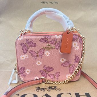 Coach Box Crossbody With Lovely Butterfly Print ch213 - $219