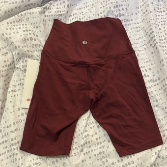 Lululemon Burgundy High Waisted 8 Inch Align Biker Shorts Size 0 - $52 New  With Tags - From Tara