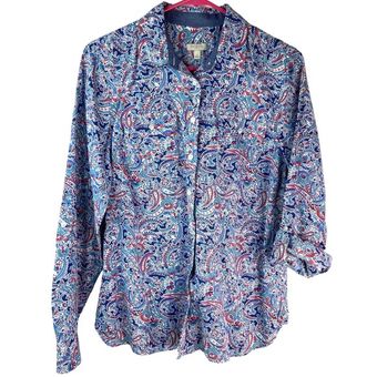 T by Talbots Women’s Size Medium Petite Dress Paisley Paisley Print Shirt