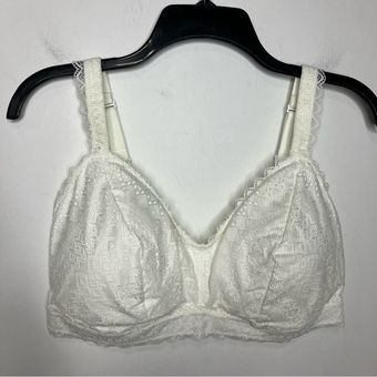 Auden lightly lined bralette white lace size 1X - $24 - From Nifty