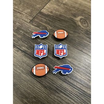 Buffalo Bills Football Team Charm For Crocs Shoe Charms - 6 Pieces