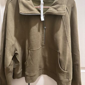 Lululemon Scuba Oversized Funnel Neck Half Zip/Bronze Green