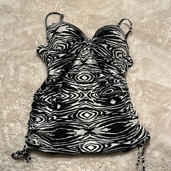 Spanx Assets by Large Black & White Tankini Swim Top - $35 - From Jill