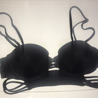 Victoria's Secret, Intimates & Sleepwear, Vintage Victorias Secret Angels Push  Up Bra Black Lace 34a