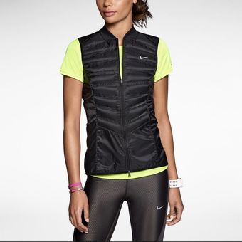 Nike Aeroloft 800 Black Down Fill Sleeveless Full Zip Running Vest Size  Small - $107 - From Misty