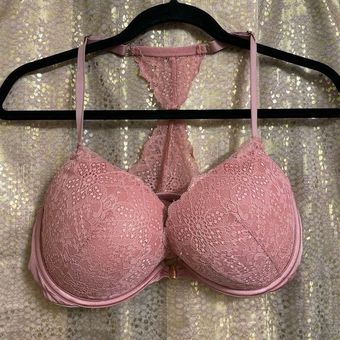 PINK - Victoria's Secret Date Push Up Bra Mauve Pink Lace