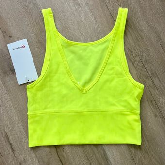 Lululemon Power Pivot Ribbed Tank Top HIYE size 8 NWT Yellow