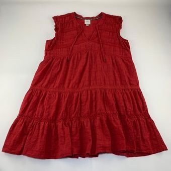 Knox Rose Sleeveless Tiered Dress in Red