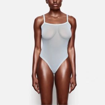 SKIMS NWT Summer Mesh Strappy Bodysuit in Sky women's size XXS - $45 New  With Tags - From Spencer