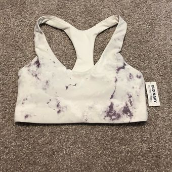 Old Navy Marble Tie Dye Racerback Sports bra White Purple Small - $15 New  With Tags - From Megan