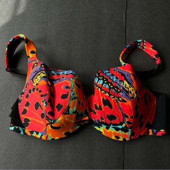 Cacique Lane Bryant Butterfly Print Bright Bra 40C Size undefined